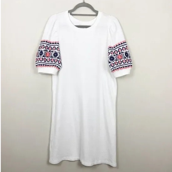 LOFT Floral Embroidered Sweatshirt Dress - Picture 6 of 6